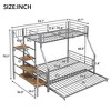 Grungis Twin over Full Loft Bed with Trundle and Storage Staircase,Modern Bunk Bed with Full-Length Guardrail,Loft and Bunk Bed for Bedroom - 3 of 4