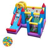 Costway 5-In-1 Inflatable Bounce Castle with Basketball Rim & Climbing Wall