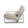 Outdoor Club Chairs for Two, Modern Aluminum Frame Lounge Chairs with Black Arms and Grey Cushions-Maison Boucle - 4 of 4