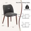 Dining Chair Set of 2, Leather Upholstered Dining Chair with Wood Legs, Wing Backrest, Wooden Kitchen Chair, Kitchen Chairs with Thick Cushions - 2 of 4