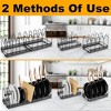 DOMETOUR Pots and Pans Organizer Expandable Rack for Cabinets, Kitchen Cabinet Organizer Holder with 10 Adjustable Compartment - 2 of 4