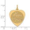 Black Bow Jewelry 14k Yellow Gold Script Happy Anniversary Heart Charm or Pendant, 18mm - 3 of 4