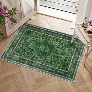 coucheta Washable Area Rug, Multi-size Vintage Floral Foldable Soft Low-Pile Non-Slip Stain Resistant Carpet, for Living Room, Bedroom, Dining Room - 1 of 4