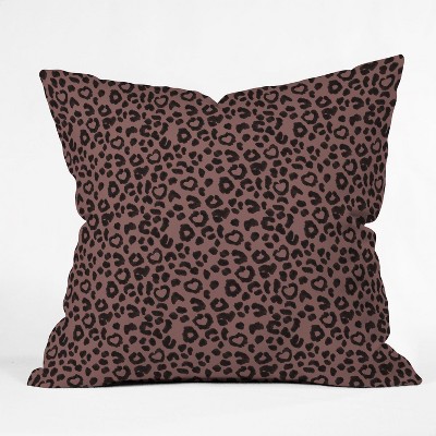 Dash And Ash Leopard Love Square Throw Pillow Brown - Deny Designs