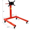 Syemin Lift Jacks Engine Stand, 1500 LBS Motor Stand with 4 Wheels, 360 Degree Rotating Head 4 Adjustable Arms Auto Repair, Red, Red, 46.5"*18.1"*8" - 3 of 4