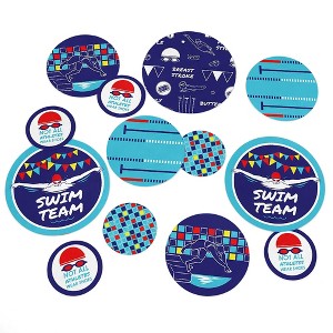 Big Dot of Happiness Making Waves - Swim Team - Birthday Party Giant Circle Confetti - Swimming Party Decorations - Large Confetti 27 Count - 1 of 4