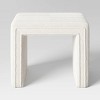 Channel Tufted Boucle Ottoman Cream/Gray - Threshold™: Upholstered Square, No Assembly Required - 3 of 4