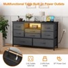Coolmee 8 Drawer Fabric Dresser TV Stand, Dresser for Bedroom with Power Outlets & LED Lighting for 55 inch TVs, Wide Storage Console Table - 4 of 4