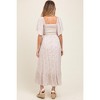 PinkBlush Cream Multi Ditsy Floral Smocked Maternity Midi Dress - 3 of 4