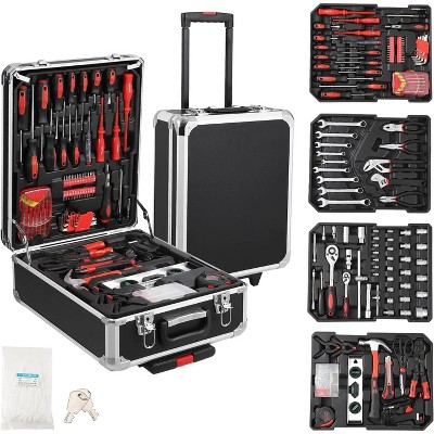 Home Tool Set Kit, 800-Piece Professional Auto Repair Tool Kit with Rolling Tool Box, General Household Mechanic Tool Sets with Aluminum Trolley Case