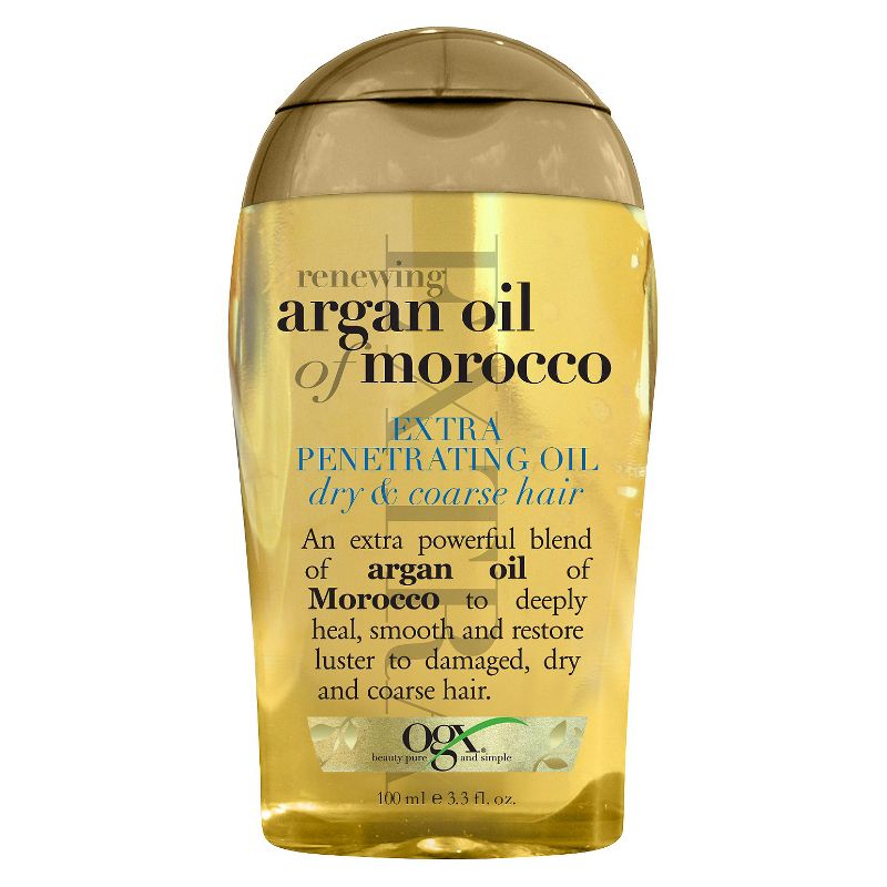 OGX Extra Strength Renewing Moroccan Argan Oil Penetrating Hair Oil Serum- 3.3 fl oz, 1 of 5