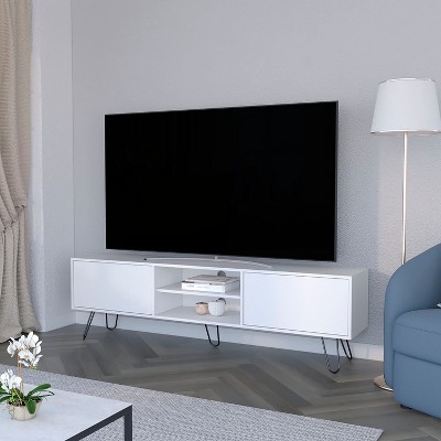 NicBex Modern TV Stand Hairpin Leg Entertainment Center with Open and Closed Storage for Living Room, Bedroom