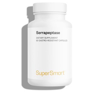 SuperSmart Serrapeptase 120000IU per Day - Bioactive Proteolytic Enzyme - Serratia Peptidase Supplement | Non-GMO & Gluten Free - 90 DR Capsules - 1 of 4
