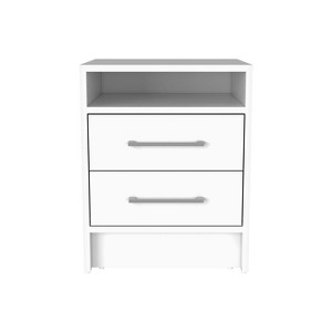 NicBex Nightstand with 2 Drawers,Modern Side Table with Metal Handles,Bedside Table for Bedroom,Living Room,White/Black/Gray - 1 of 4