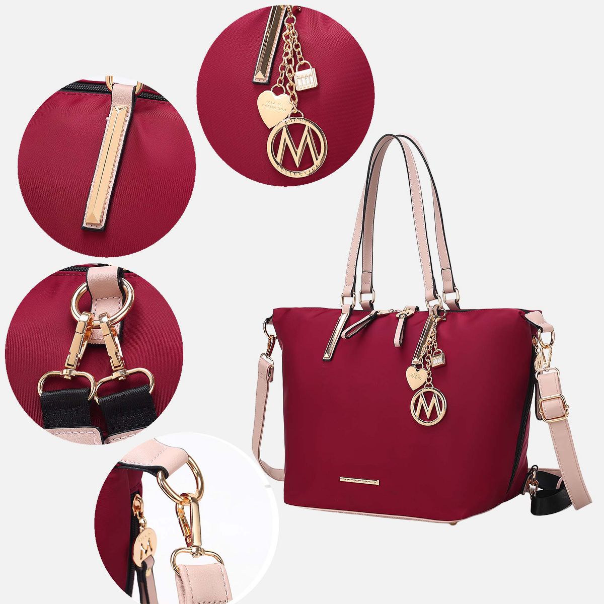 Convertible Weekender Tote Bag & Backpack, Layla | MKF Collection by Mia K - thumbnail 5