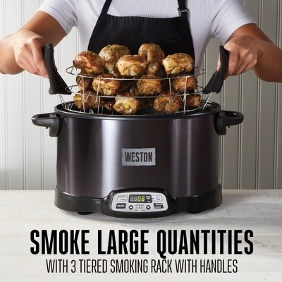 Weston Black Digital Display 6 Quart Indoor Smoker and Slow Cooker