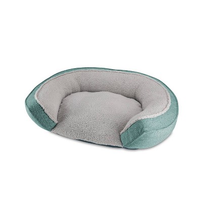 Canine Creations Step in Oval High Side Open Front Dog Bed - Teal