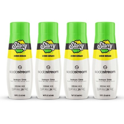 SodaStream Starry Zero Sugar Lemon Lime Drink Mix 14.9 fl oz/4pk: Diet Soda Flavorings, Liquid Concentrate, No Major Allergens