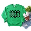 Simply Sage Market Checkered Lucky Shamrock Sweatshirt - 2 of 4
