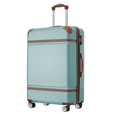 Gulches Hardshell Luggage with TSA lock , 24" Expandable Lightweight Suitcase with Spinner Wheels, Single Vintage Luggage,Green