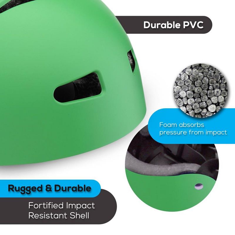 Hurtle Adjustable Sports Safety Helmet - Includes Travel Bag (Green), 3 of 10