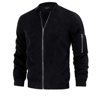 Men's Suede Leather Jackets Sportswear Thin Casual Bomber Fashion Outwear