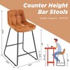 Beautyolove 26 in. Brown Faux Leather Upholstered Counter Height Bar Stool Swivel Counter Stool - 4 of 4