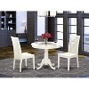 HomeStock 3-Pc Linen White Finish Solid Wood Top - Dining Room Set - Seats 4 - 2 of 4