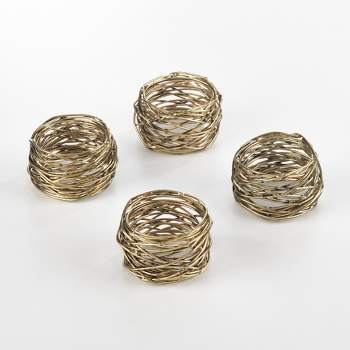 Saro Lifestyle Wood Segments Napkin Ring, Natural (set Of 4) : Target