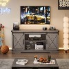 Farmhouse TV Stand and Entertainment Center for TV Up to 65 Inches with Sliding Barn Doors and Adjustable Shelf, TV Media Storage Console Table - 2 of 4