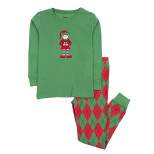 Leveret Kids Two Piece Cotton Argyle Christmas Pajamas