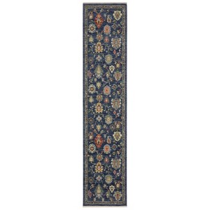 Captiv8e Designs Lorelei Vintage Traditional Blue Wool Rug - 1 of 4