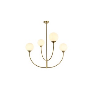 Elegant Lighting Nyomi 30-Inch Black Chandelier with Artistic Minimalism - 1 of 4