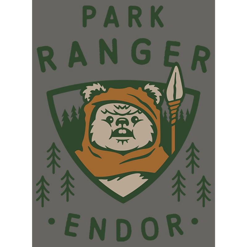 Juniors Womens Star Wars Park Ranger Endor Ewok Badge Sweatshirt, 2 of 4