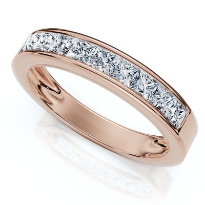 Pompeii3 1/2Ct Princess Cut Diamond Wedding Ring 14k Gold Channel Set Lab Created