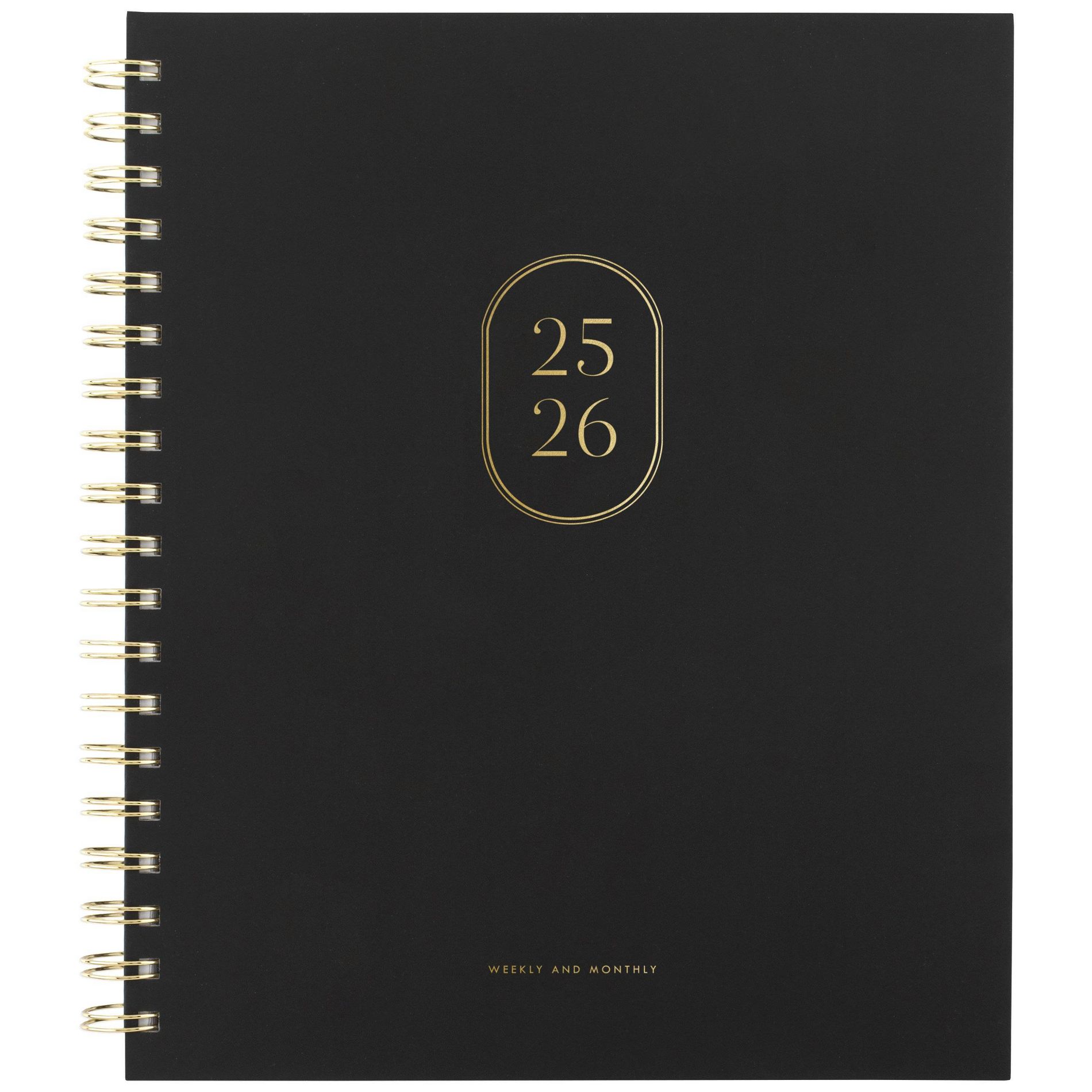 Sugar Paper Essentials 2025-2026 Hardcover Wirebound Black