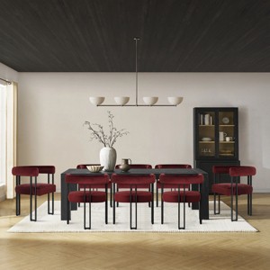 Set of 8 Modern Velvet Dining Chairs, Upholstered Armchairs with Metal Legs, Contemporary Accent Chairs for Dining Room & Kitchen-Maison Boucle - 1 of 4