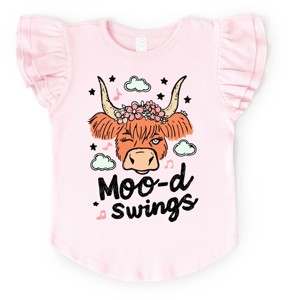 The Juniper Shop Mood Swings Cow Flutter Sleeve Tee - 1 of 4