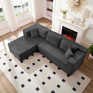 Mjkone 106'' Modern 2-Piece Corduroy Free Combination L-Shaped Sofa Deep Seat,Upholstered Chaise Sectional Sofas With Left Chaise - 1 of 4