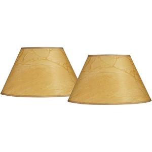 Springcrest Set of 2 Empire Lamp Shades Crinkle Paper Large 10" Top x 20" Bottom x 11" High Spider with Harp and Finial Fitting - 1 of 4