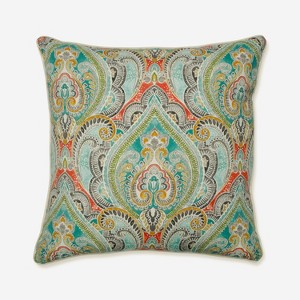 25" Pretty Witty Reef Outdoor Floor Pillow Blue - Pillow Perfect: Weather & Fade-Resistant, Paisley Pattern, Indoor Use Compatible - 1 of 4