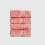 4pc Feather Touch Cotton Hand Towel Set Coral - Trident Group