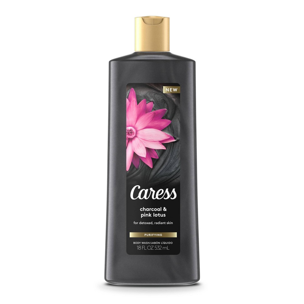 Caress Charcoal And Pink Lotus Womens Body Wash 18 oz