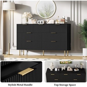 Fluted Dresser for Bedroom,7 Drawer Dresser,Wooden Chest of Drawers,Modern Storage Dressers for Living Room, Closet, Hallway,Entryway - 1 of 4