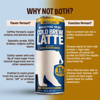Wandering Bear Coffee Vanilla Latte - 8 fl oz