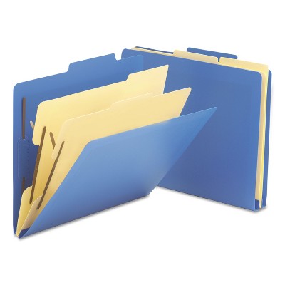 Smead 2-1/2" Expansion Heavy-Duty Poly Classification Folders Letter Blue 10/Box 14045