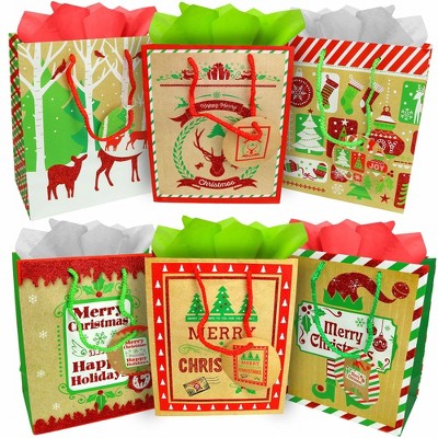 Big Mo's Toys Christmas Gift Bags - 6 Pack