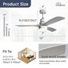 52 inch Solid Wood Ceiling Fan with Lights and Remote Low Profile Outdoor Indoor Modern 3 Blade Fan for Living Room Bedroom Farmhouse Patio - 3 of 4