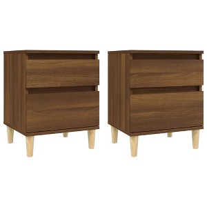 CLIHOME 2 Pieces 2-Drawer Modern Nightstands, Mid Century Bedside Cabinet End Table With Support Legs for Bedroom - 1 of 4