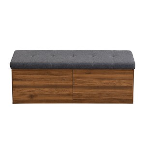 NicBex Storage Ottoman Bench for Bedroom,Storage Bench with Adjustable Shelves and Double Doors,Ottoman for Living Room,Bedroom,Entryway,Gray - 1 of 4